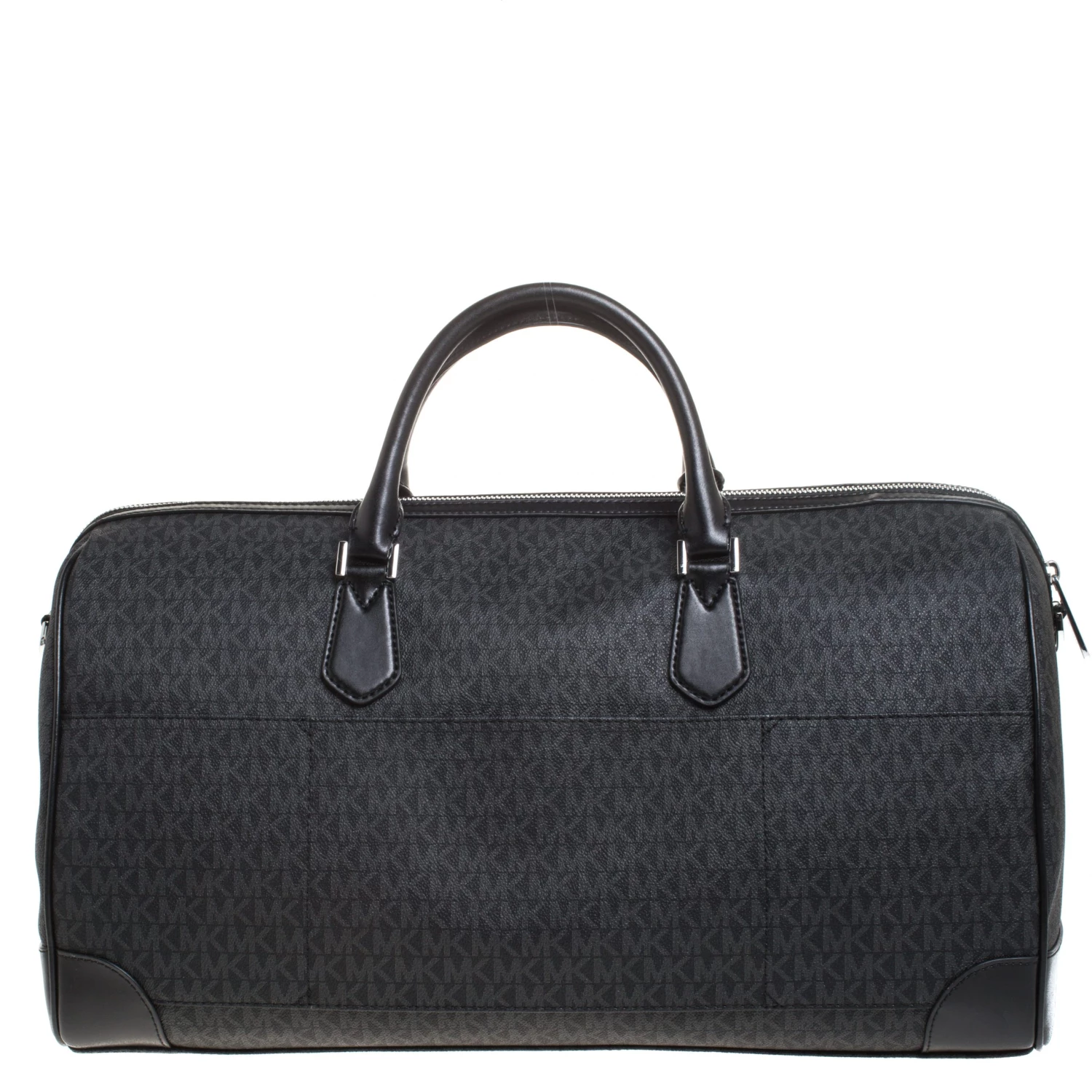 Michael Kors Black Signature Coated Canvas XL Travel Duffle Bag For Men - Image 4