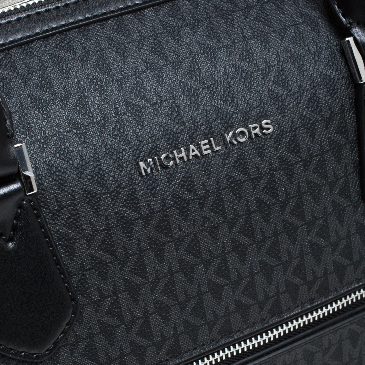 Michael Kors Black Signature Coated Canvas XL Travel Duffle Bag For Men - Image 5