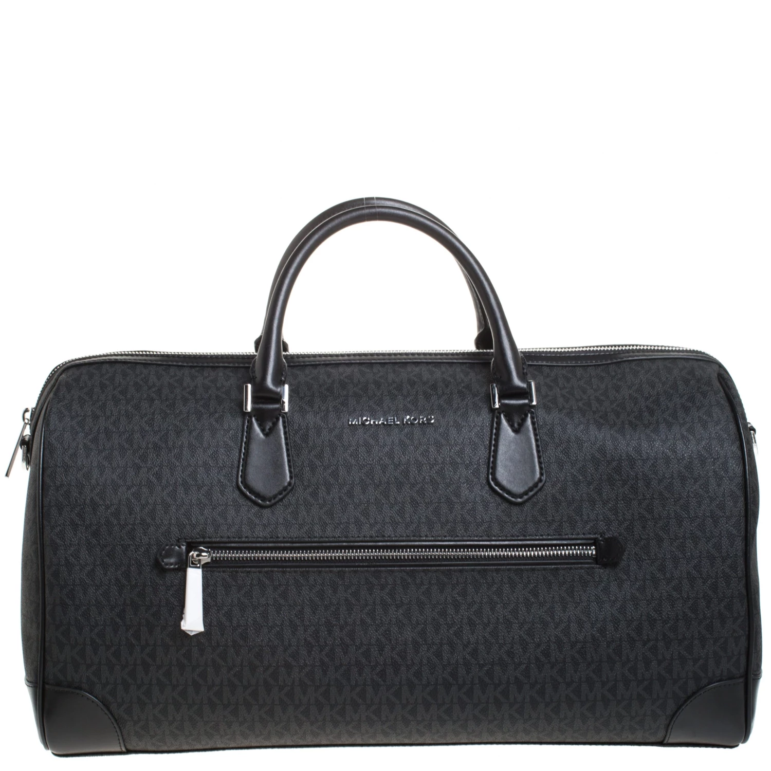 Michael Kors Black Signature Coated Canvas XL Travel Duffle Bag For Men