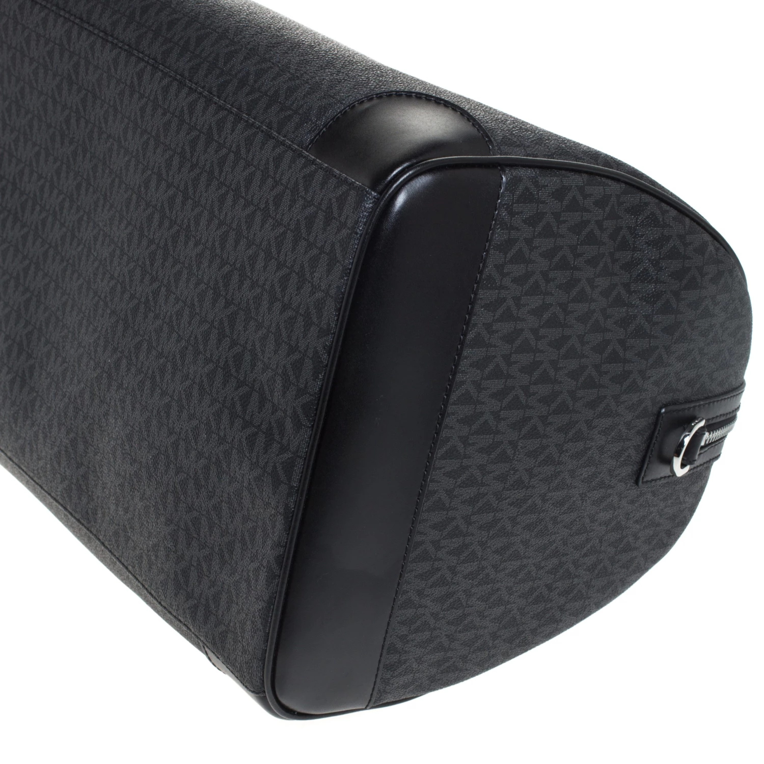 Michael Kors Black Signature Coated Canvas XL Travel Duffle Bag For Men - Image 12