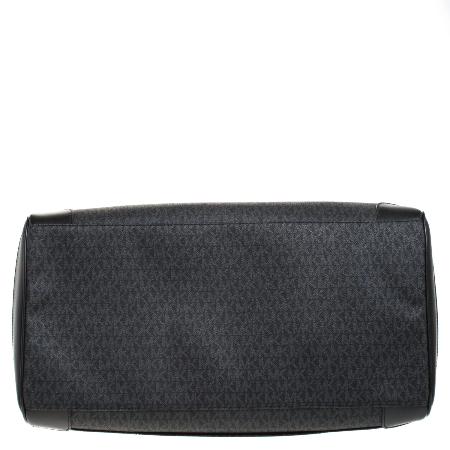 Michael Kors Black Signature Coated Canvas XL Travel Duffle Bag For Men - Image 6