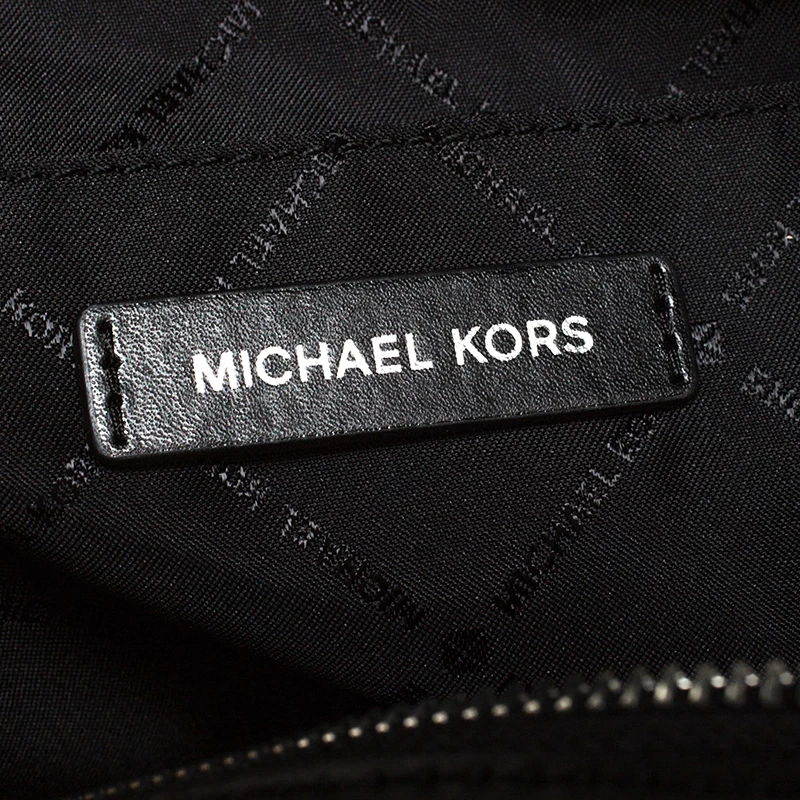 Michael Kors Black Signature Coated Canvas XL Travel Duffle Bag For Men - Image 9