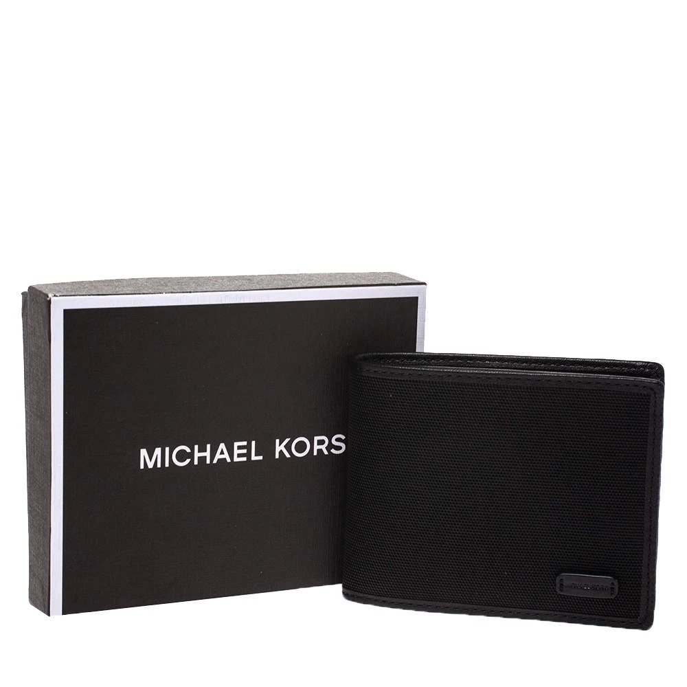 Michael Kors Black Canvas Bifold Wallet For Men - Image 8