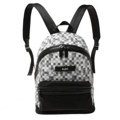 Michael Kors Black/White Nylon And Leather Kent Backpack For Men