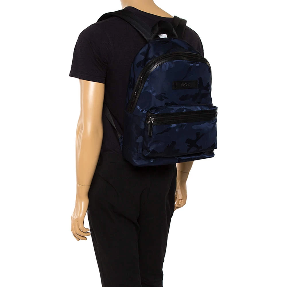 Michael Kors Blue/Black Nylon And Leather Kent Backpack For Men - Image 2
