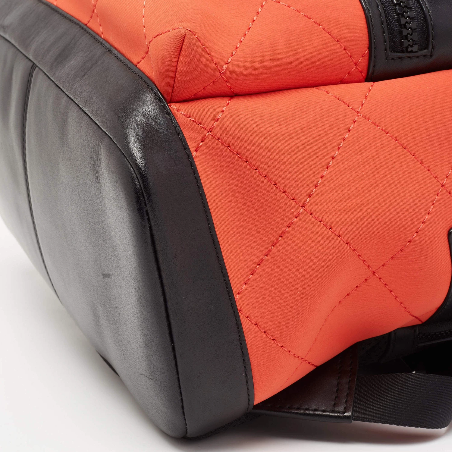 Michael Kors Orange/Black Quilted Neoprene And Leather Odin Backpack For Men - Image 10