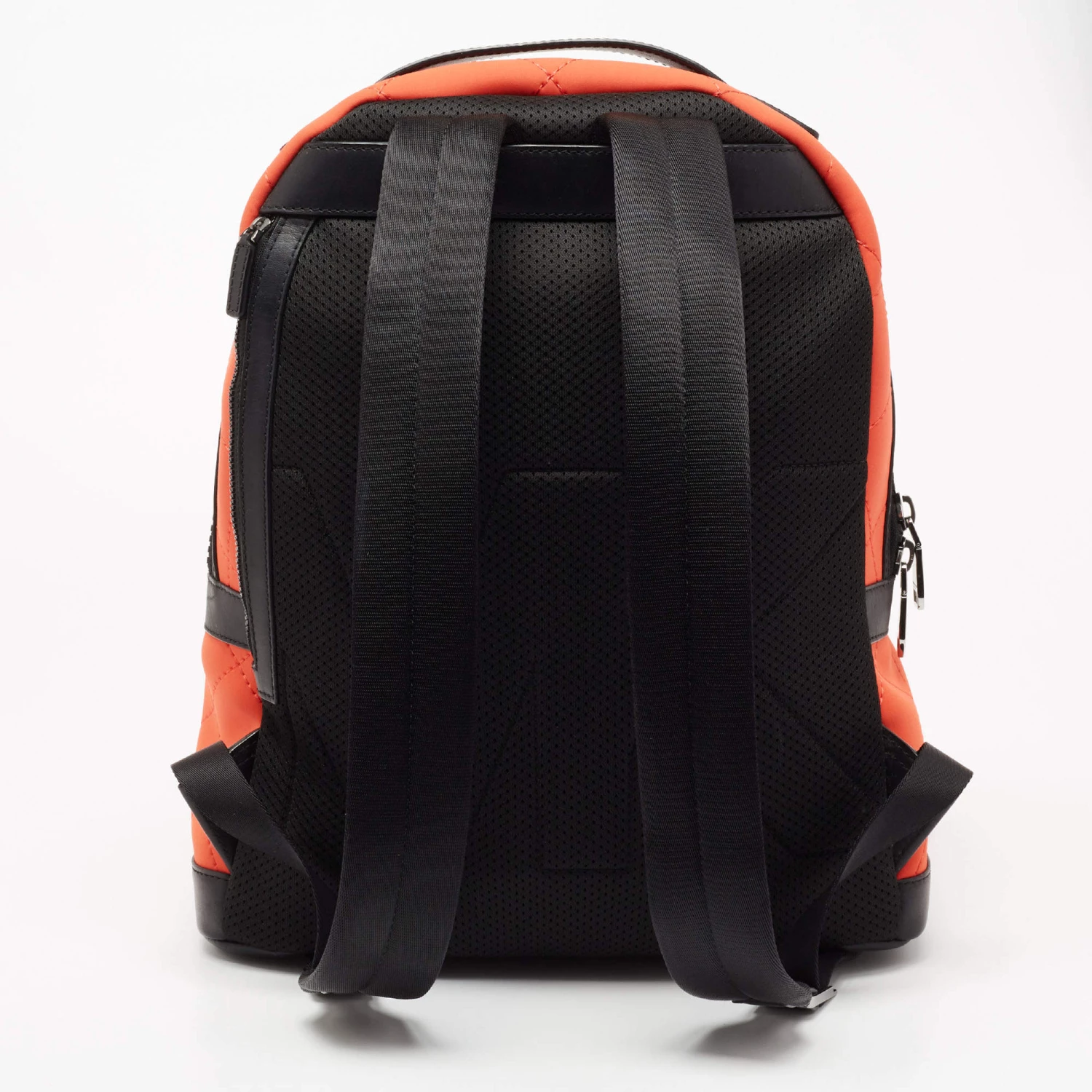 Michael Kors Orange/Black Quilted Neoprene And Leather Odin Backpack For Men - Image 4