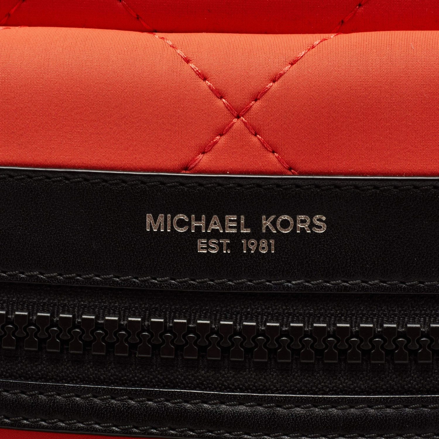 Michael Kors Orange/Black Quilted Neoprene And Leather Odin Backpack For Men - Image 5