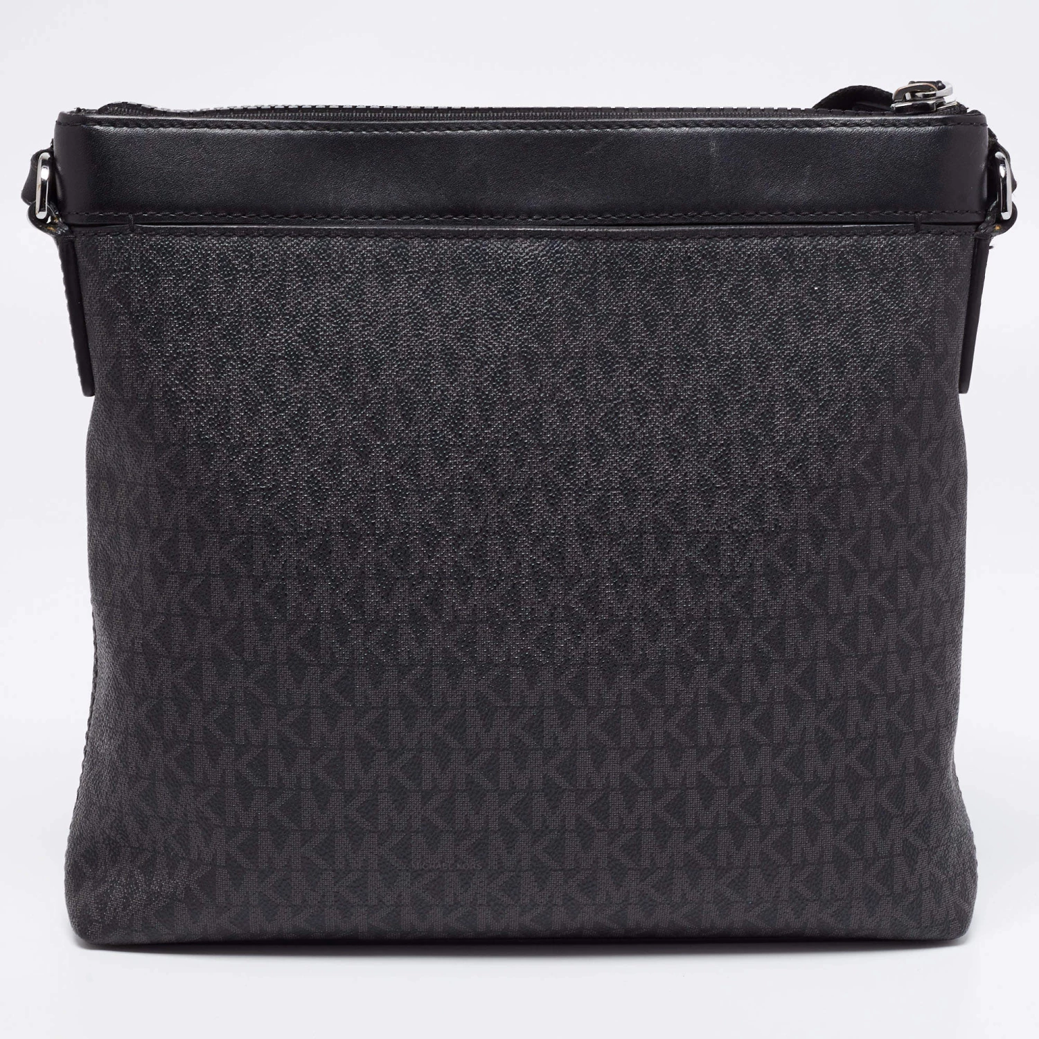 Michael Kors Black Signature Coated Canvas And Leather Greyson Messenger Bag For Men - Image 4