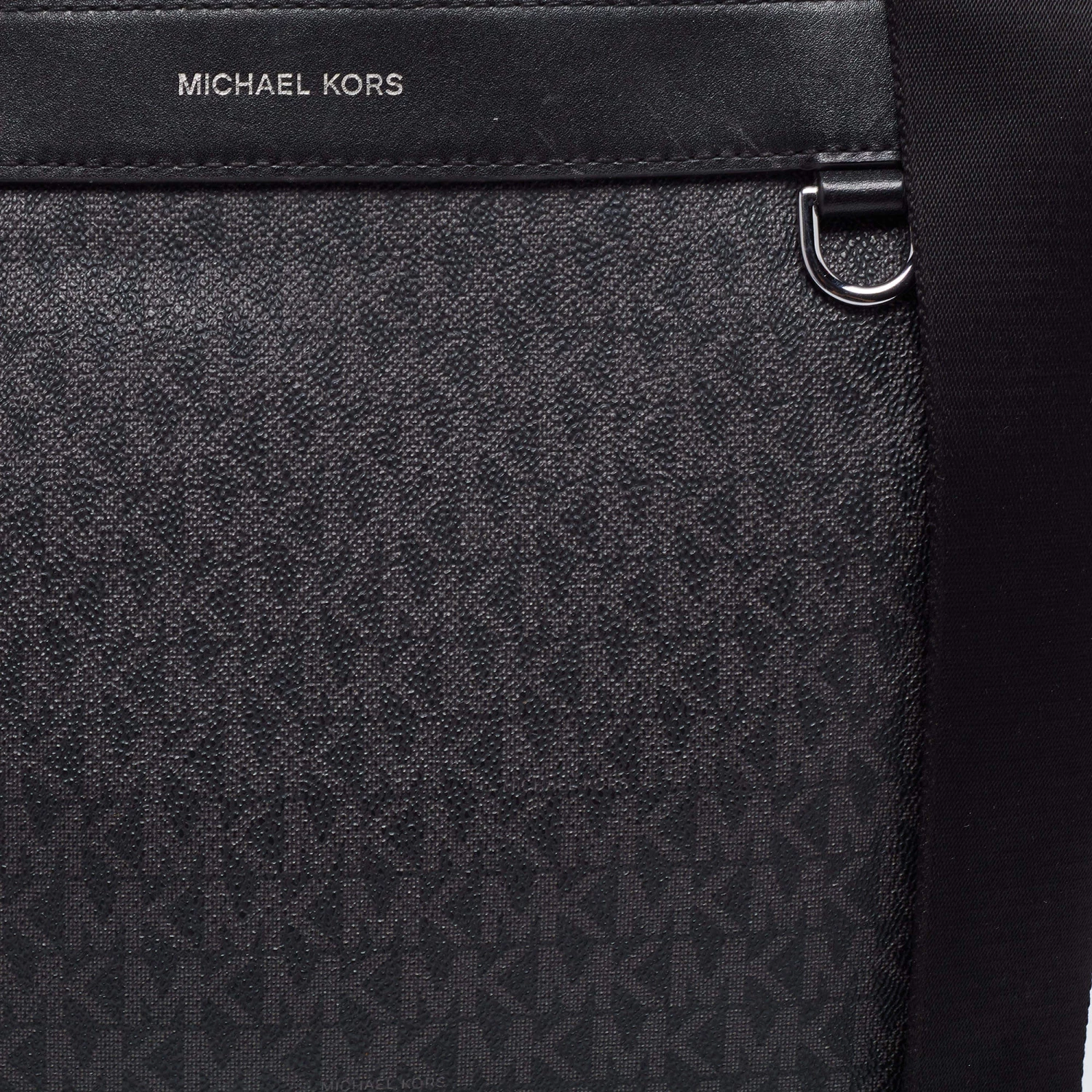 Michael Kors Black Signature Coated Canvas And Leather Greyson Messenger Bag For Men - Image 7