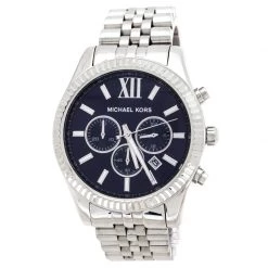 Michael Kors Navy Blue Stainless Steel Lexington MK8280 Men's Wristwatch 45 Mm For Men