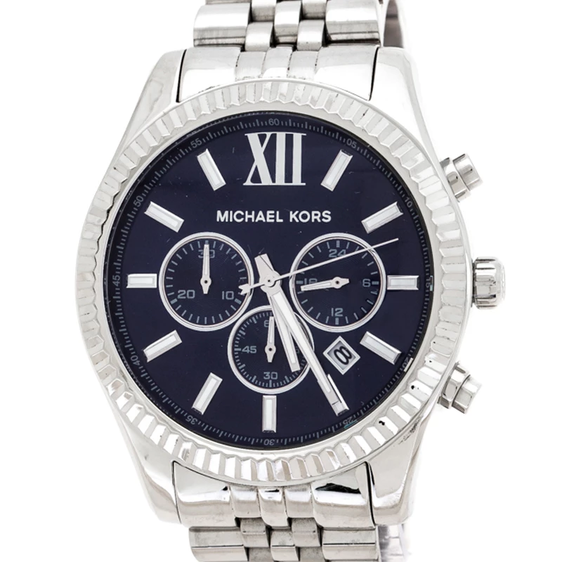 Michael Kors Navy Blue Stainless Steel Lexington MK8280 Men's Wristwatch 45 Mm For Men - Image 3