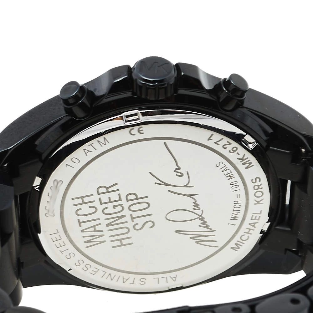 Michael Kors Black PVD Coated Stainless Steel Watch Hunger Stop MK6271 Unisex Wristwatch 40 Mm For Men - Image 4