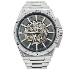 Michael Kors Grey Stainless Steel Transparent Wilder Skeleton MK9021 Men's Wristwatch 44 Mm For Men