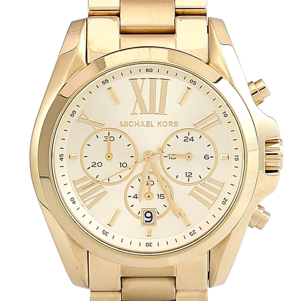Michael Kors Yellow Gold Plated Stainless Steel Bradshaw MK5605 Men's Wristwatch 43 Mm For Men - Image 3
