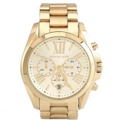 Michael Kors Yellow Gold Plated Stainless Steel Bradshaw MK5605 Men's Wristwatch 43 Mm For Men