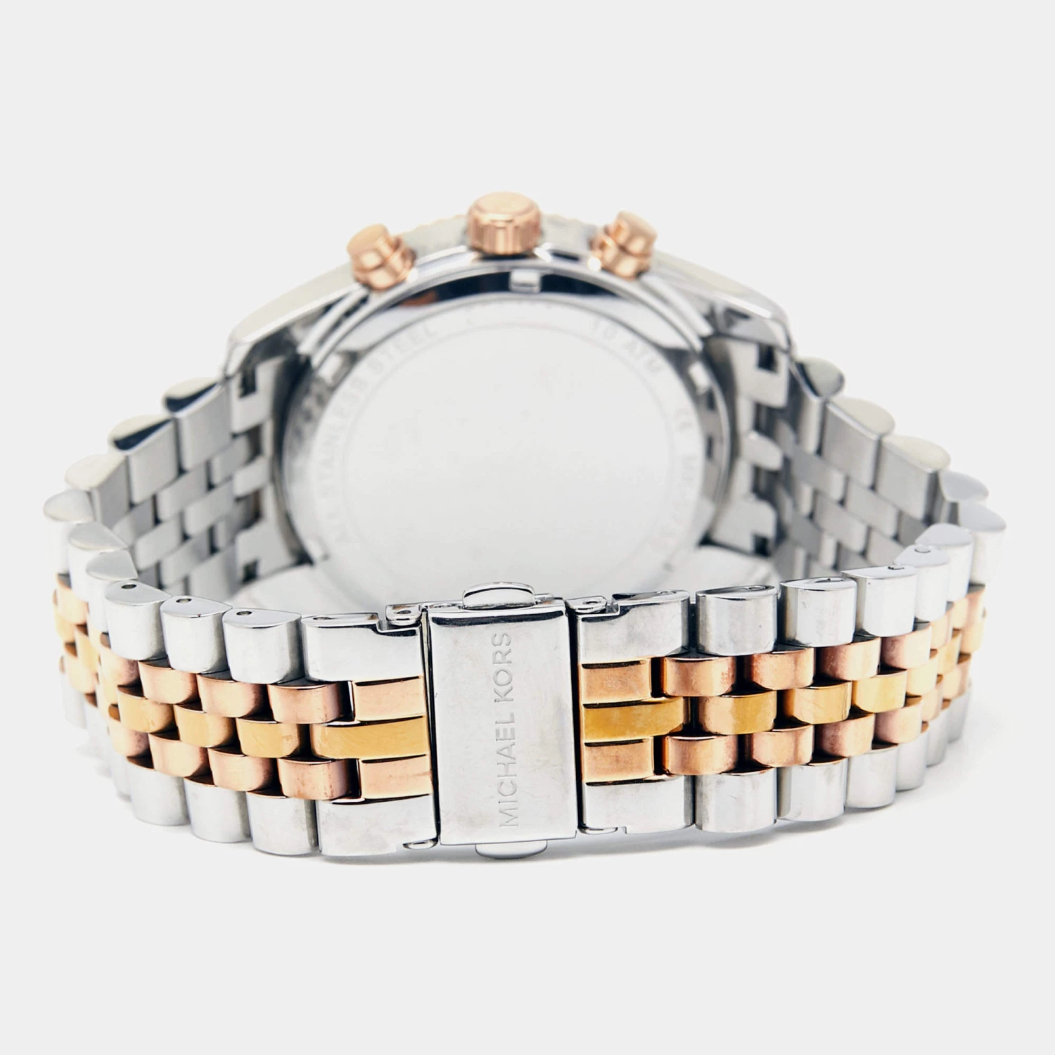 Michael Kors Silver Three-Tone Stainless Steel Lexington MK5735 Women's Wristwatch 38 Mm For Men - Image 6