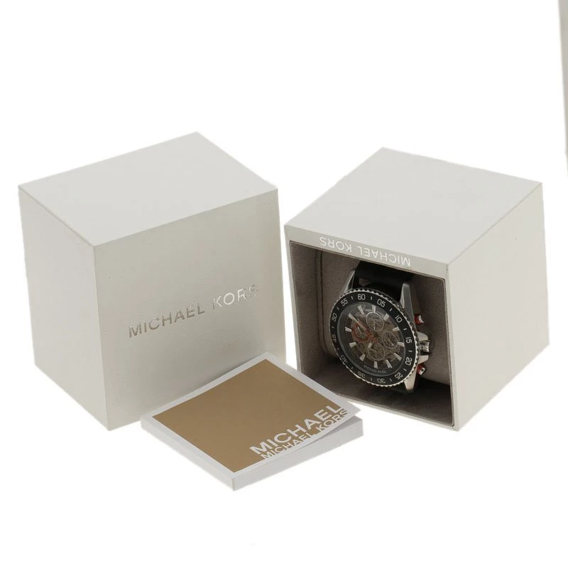 Michael Kors Micheal Kors Black Stainless Steel Jetmaster MK 9013 Skeleton Men's Wristwatch 45MM For Men - Image 6