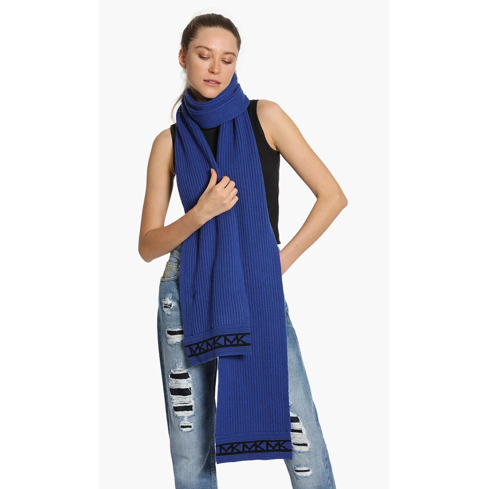 Michael Kors Blue Twilight Trim Scarf For Women