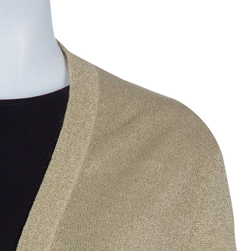 Michael Kors Gold Metallic Cardigan L For Women - Image 4