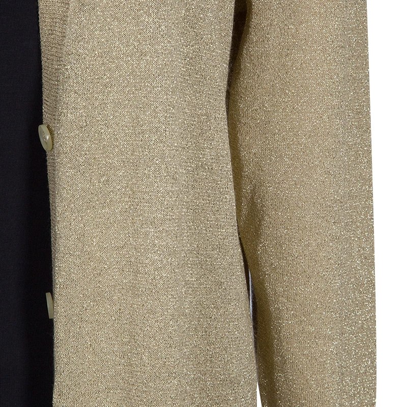 Michael Kors Gold Metallic Cardigan L For Women - Image 7