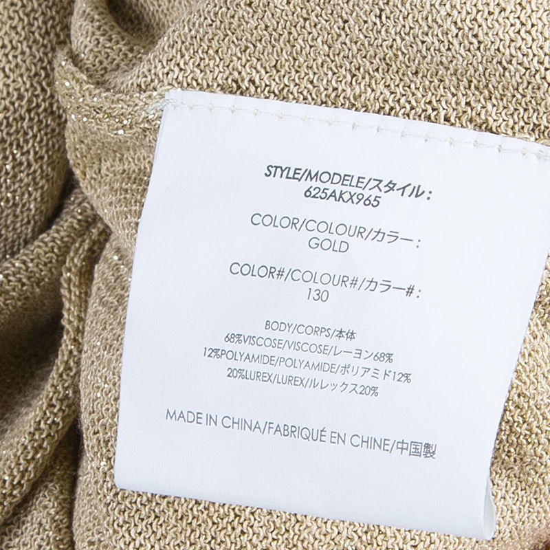 Michael Kors Gold Metallic Cardigan L For Women - Image 10