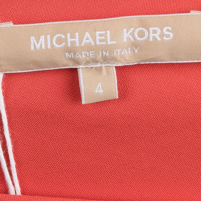 Michael Kors Red Knit Draped One Shoulder Dress S For Women - Image 5