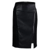 Michael Kors Black Faux Leather Panel Fitted Knee Length Skirt S For Women