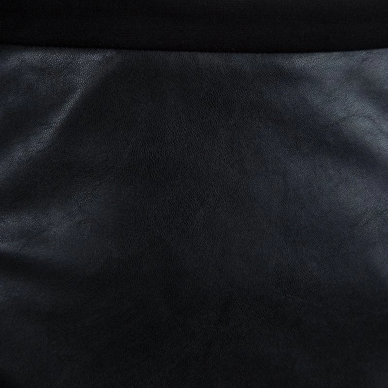 Michael Kors Black Faux Leather Panel Fitted Knee Length Skirt S For Women - Image 4