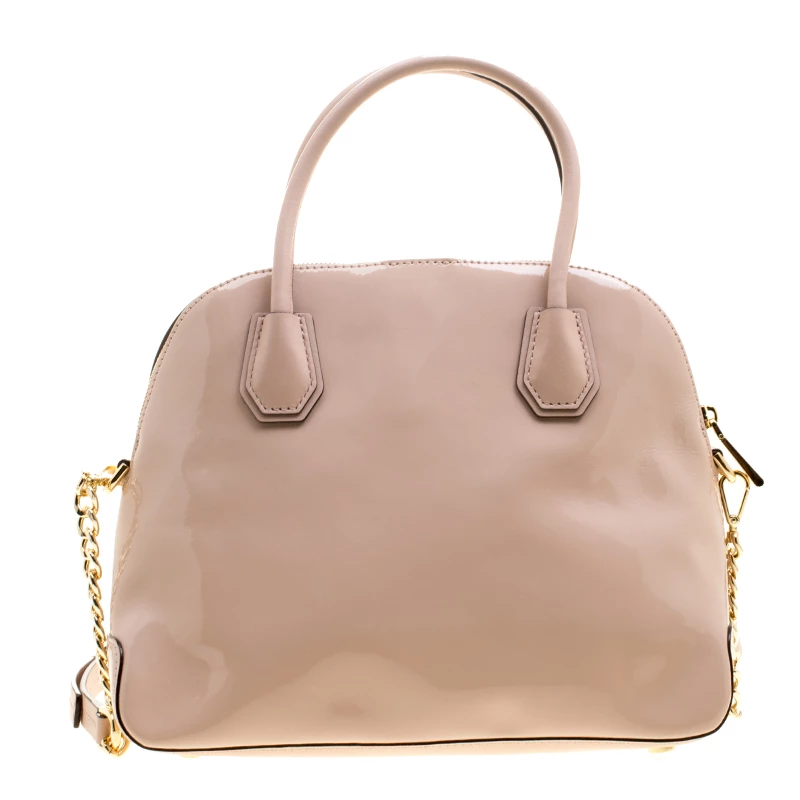 Michael Kors Dusty Pink Patent Leather Large Mercer Dome Satchel For Women - Image 4