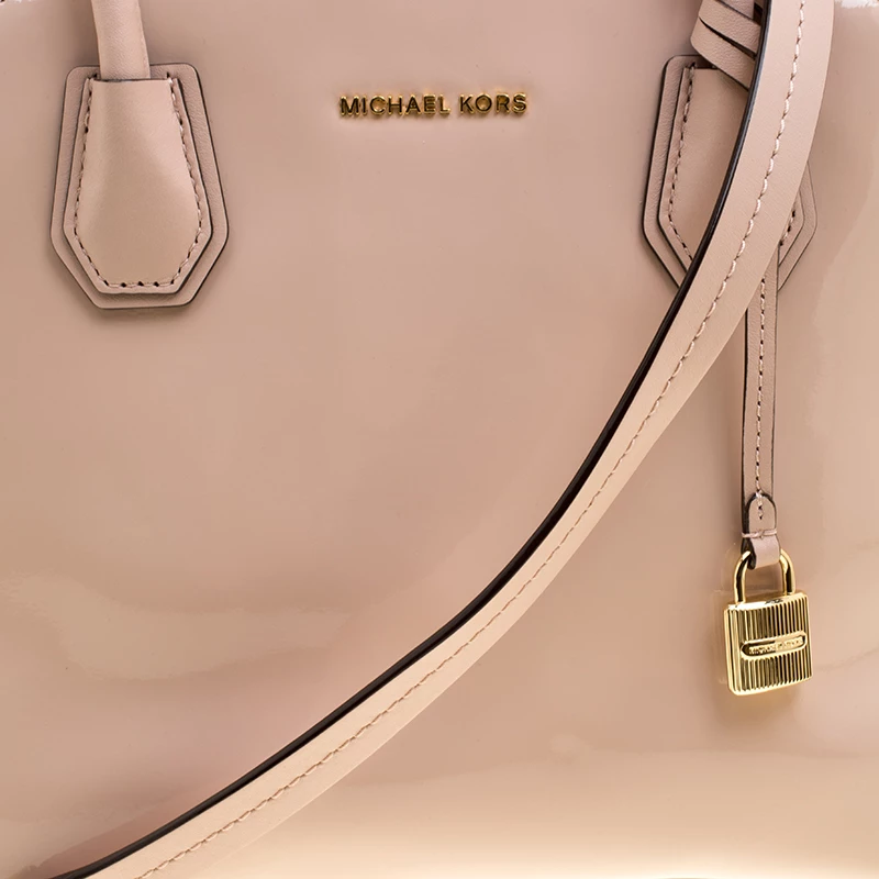 Michael Kors Dusty Pink Patent Leather Large Mercer Dome Satchel For Women - Image 5