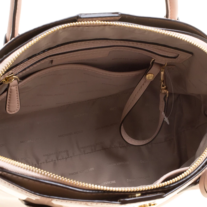 Michael Kors Dusty Pink Patent Leather Large Mercer Dome Satchel For Women - Image 7