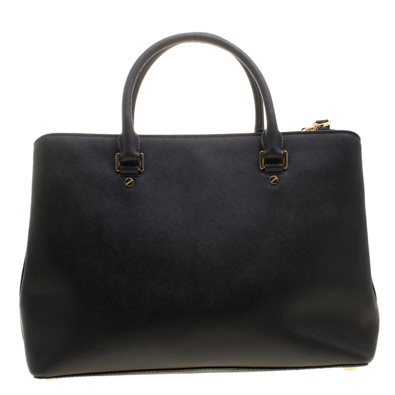 Michael Kors Black Leather XL Savannah Satchel For Women - Image 4