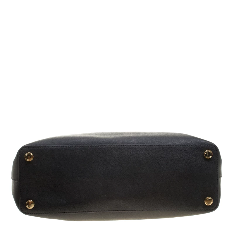 Michael Kors Black Leather XL Savannah Satchel For Women - Image 6