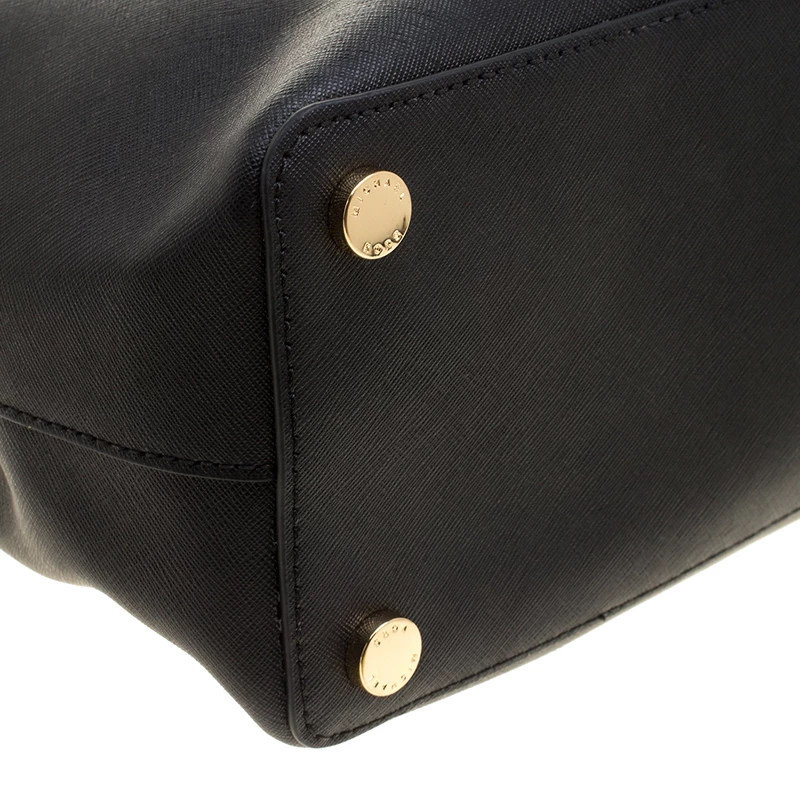 Michael Kors Black Leather XL Savannah Satchel For Women - Image 10