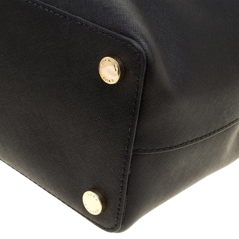 Michael Kors Black Leather XL Savannah Satchel For Women - Image 11