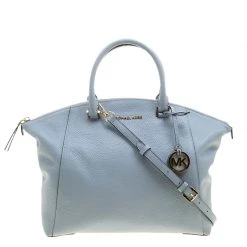 Michael Kors Dusty Blue Leather Large Riley Satchel For Women