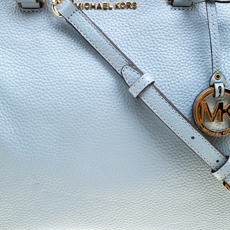 Michael Kors Dusty Blue Leather Large Riley Satchel For Women - Image 5