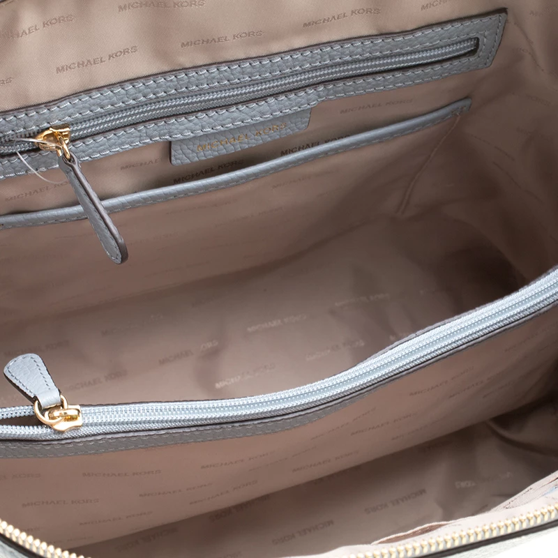 Michael Kors Dusty Blue Leather Large Riley Satchel For Women - Image 7