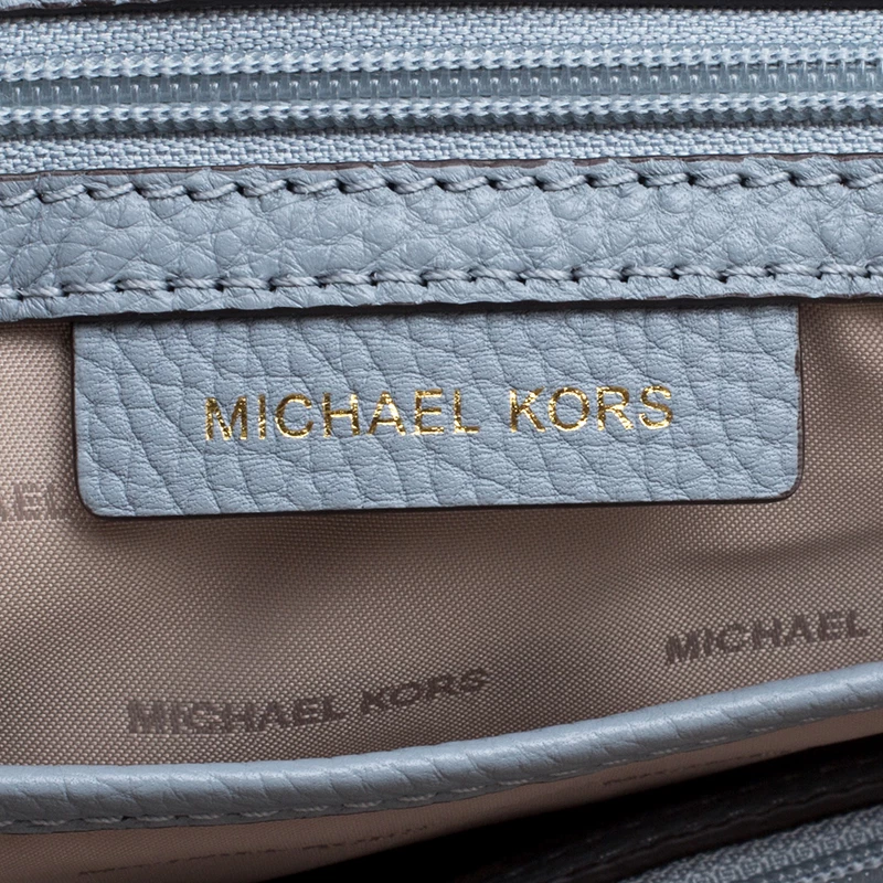 Michael Kors Dusty Blue Leather Large Riley Satchel For Women - Image 8