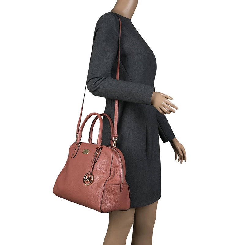 Michael Kors Antique Rose Leather Large Sandrine Satchel For Women - Image 2