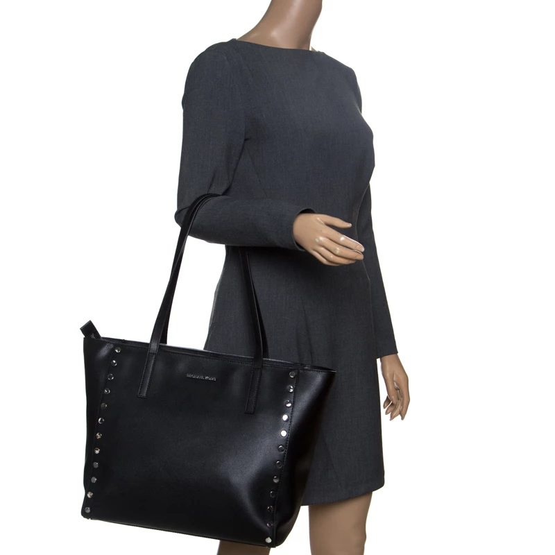 Michael Kors Black Leather Large Rivington Studded Tote For Women - Image 2