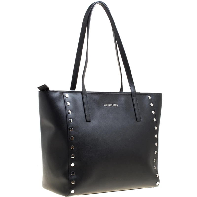 Michael Kors Black Leather Large Rivington Studded Tote For Women - Image 3