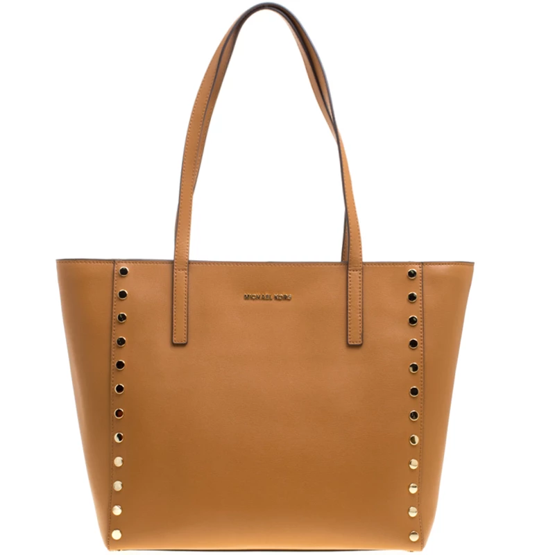 Michael Kors Tan Leather Rivington Studded Tote For Women