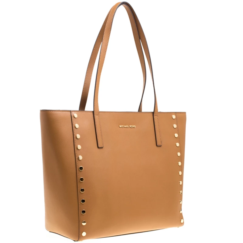 Michael Kors Tan Leather Rivington Studded Tote For Women - Image 3