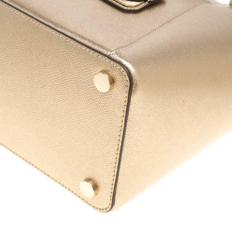 Michael Kors Light Gold Leather Maddie East West Top Zip Tote For Women - Image 11