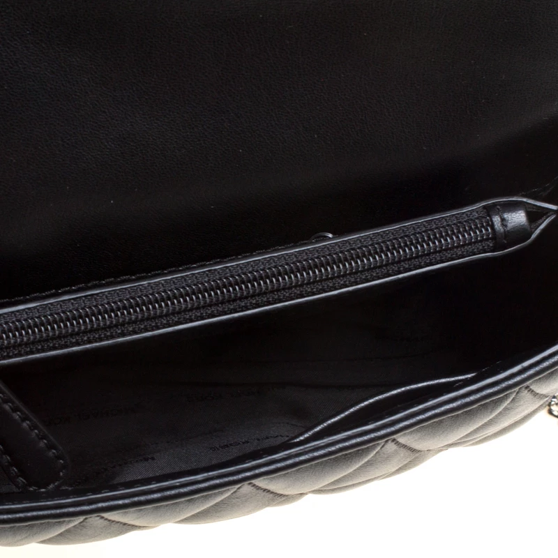 Michael Kors Black Quilted Leather Small Sloan Studded Chain Shoulder Bag For Women - Image 7