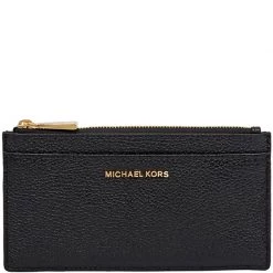 Michael Kors Black Pebbled Leather Large Card Case For Women