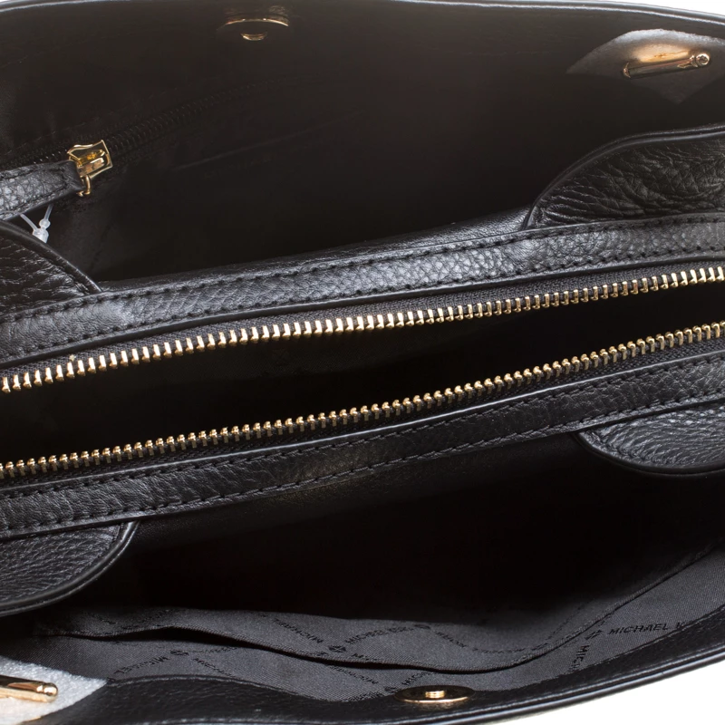 Michael Kors Black Leather Medium Studded Chain Shoulder Bag For Women - Image 7