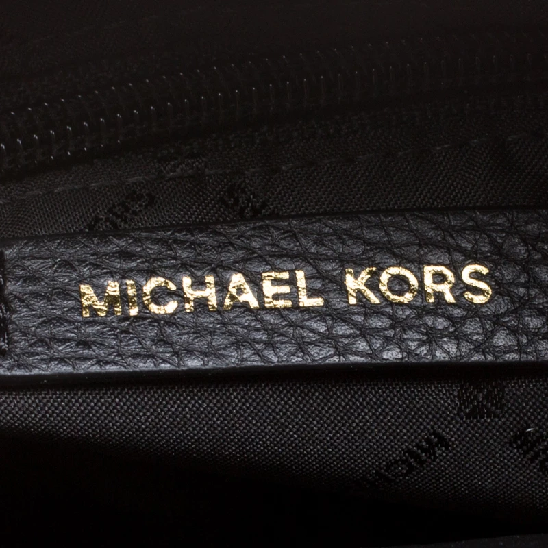 Michael Kors Black Leather Medium Studded Chain Shoulder Bag For Women - Image 8